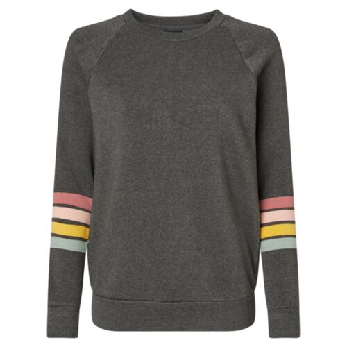 Women's Striped Sleeves Crewneck Sweatshirt Thumbnail