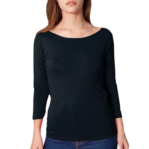 6344 Sheer Jersey 3/4 Sleeve Boat Neck Thumbnail