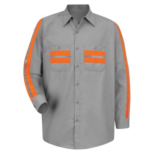 Men's Tall Industrial Enhanced-Visibility Long Sleeve Work Shirt Thumbnail